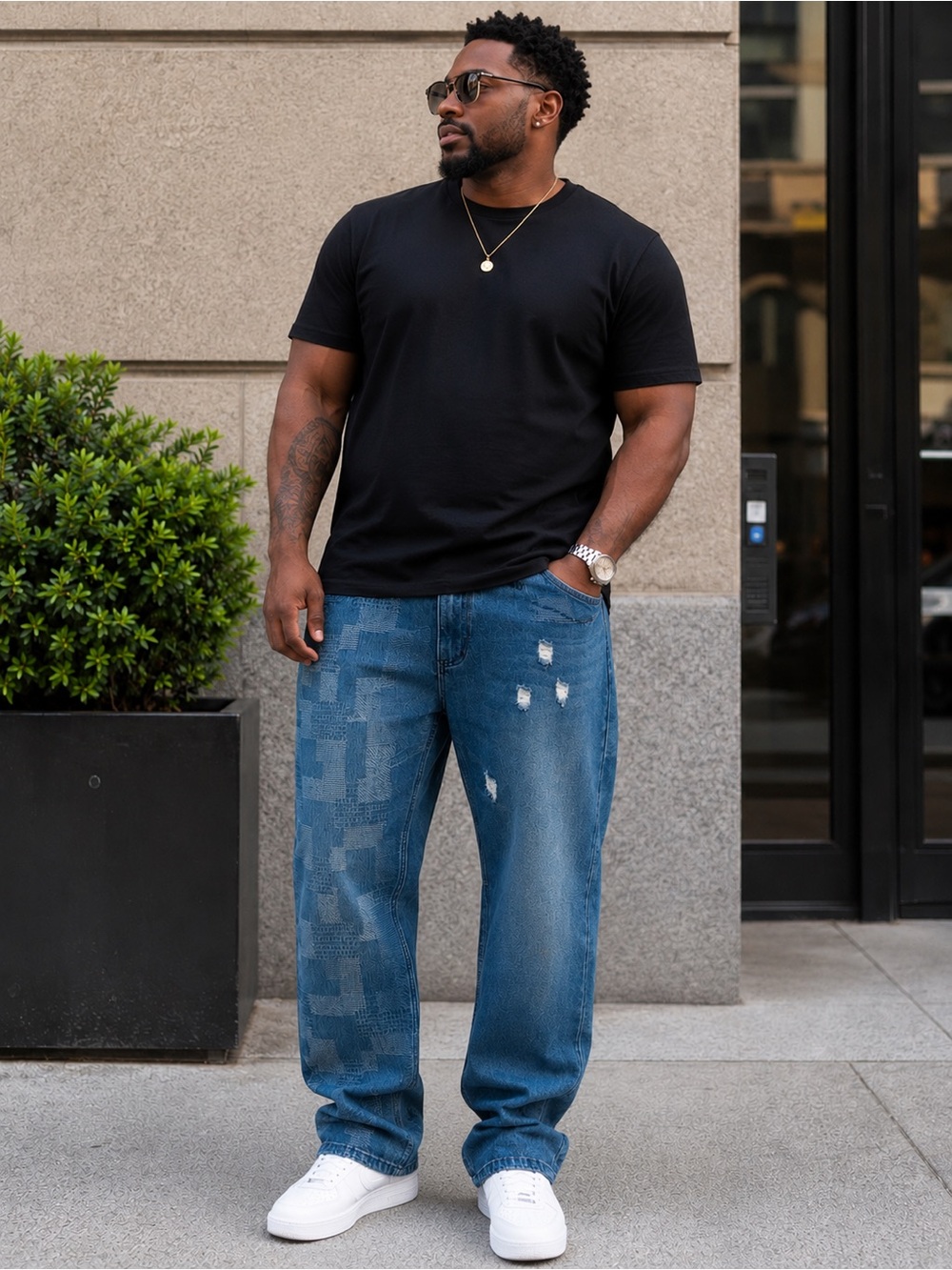 Stacy Adams Blue Indigo Patchwork Jeans 👖🔥